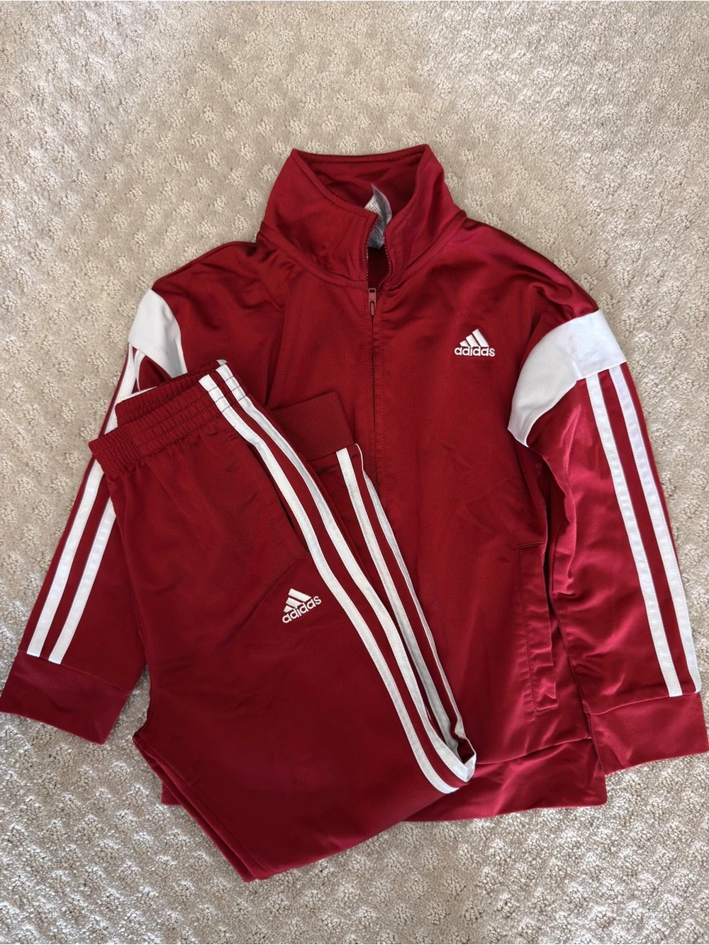 adidas Red Kids 2-Piece Track Jacket & Pants Set